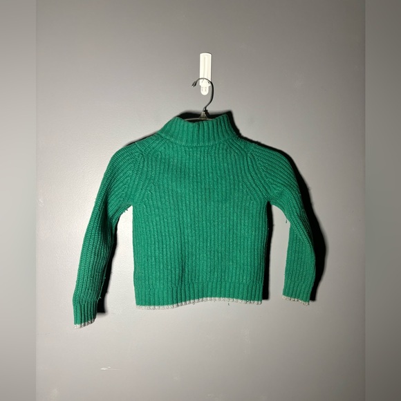 Mini Boden Chunky Half Zip Sweater in Deep Green Size 7-8Y - Picture 3 of 5